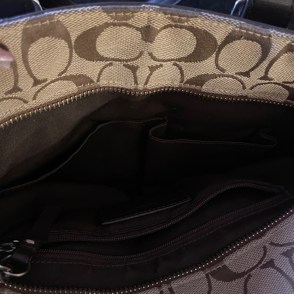 GENUINE COACH F12645 JAQUARD HAMPTON SHOULDER BAG Approx 10.5 inches tall - Picture 8 of 17